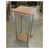 Wood & Metal Plant Stand - 10x10x27