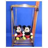 Wood Swing w/ Mickey & Minnie Dolls