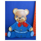 Painted Teddy Bear Wall Clock