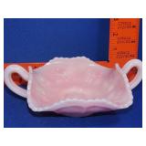 Fenton Pink Rosalene Slag Glass Bon Bon Dish