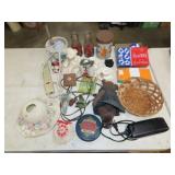 Table Lot w/ Milk Bottles, Household & Misc