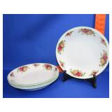4 Royal Albert Old Country Roses Bowls - 9.5"