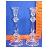 Pair of Glass Candle Sticks