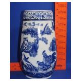 Blue & White Asan Decorated Planter