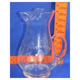 Grape Etched Glass Pitcher