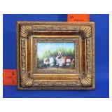 Rabbit Oil On Board - 7"x6"