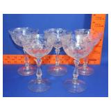 5 Fostoria Navarre Champagne Glasses