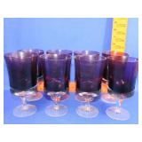 8 Denby Mirage Plum Water Goblets