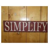 Wood SIMPLIFY Wall Art Sign - 22x5 1/2