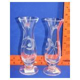 Pair of Waterford Crystal Yours Truly Bud Vases
