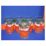 5 Orange Juice Glasses