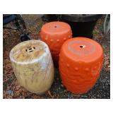 3 Porcelain Style Plant Stands - 18'H