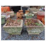 2 Square Concrete Planters