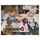 Table Lot w/ Decor & Household