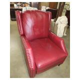Red Leather Style Recliner - Nice Condition