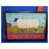 Wood Sheep Wall Art - 16x12