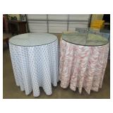 Pair of Round Glass Top Tables