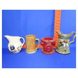 4pc Pitcher, Mug & Decor Lot