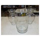 3 Glass Vases