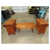 3 Piece Pine Table Set - Clean