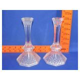 Pair of Glass Candle Sticks
