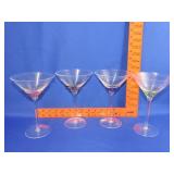 Set of 4 Martini Glasses