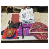 Lot w/ Blanket, Placemat, Bags, Etc