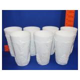7 Indiana Harvest Grape Milk Glass Tumblers