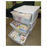 3 Plastic Drawers w/ Party Napkins