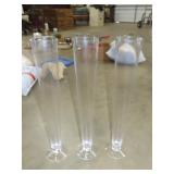 3 Tall Glass Vases - 24'