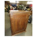 Oak Finish Sewing Machine Cabinet