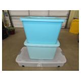 3 Plastic Totes w/ Lids