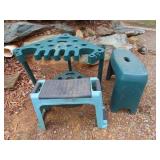 2 Stools & Yard Tool Holder