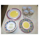 15pc Pfaltzgraff Villa Della Luna Melamine