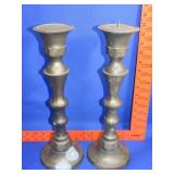 Pair of Brass Canle Sticks - 15'