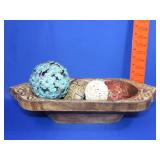 Decorative Wood Center Bowl