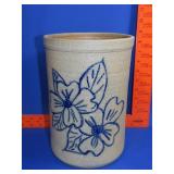 Seagrove Blue Decorated Pottery Jar