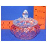 Pink Glass Powder Box