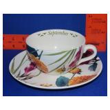 Spode Sept Flowers of the Month Cup / Saucer