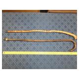 2 Wood Walking Sticks