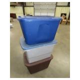 3 Plastic Tubs w/ Lids