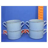 4 Dansk Double Handled Soup Cups