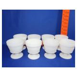 8 Milk Glass Sherbets