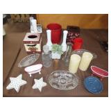 Table Lot of Glassware & Decor