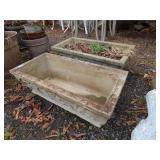 2 Oblong Concrete Planters