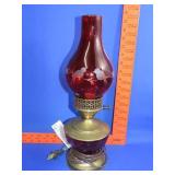 Red Bird Etched Table Lamp