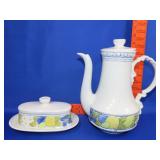 Metlox Vernon Florence Tea Pot & Butter Dish