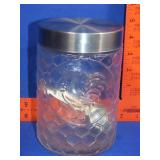 Glass Chicken Decorated Kitchen Canister