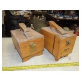 2 Shoe Shine Boxes w/ Contents