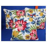 3 Decorative Flower Pillows